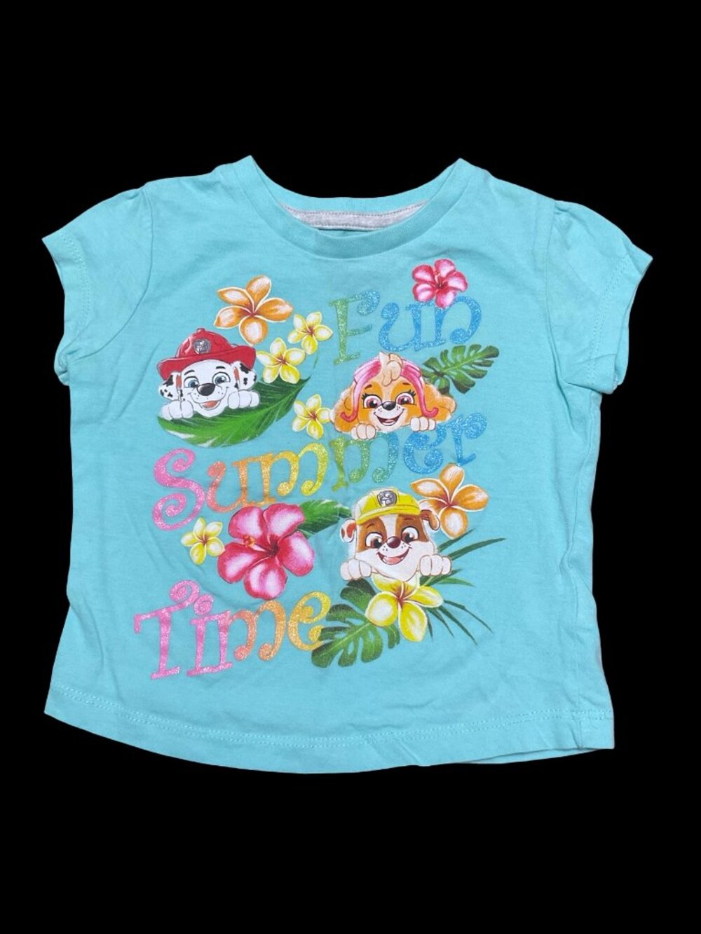 👣 5/$25 - Aqua Paw Patrol Tee w/ Sparkle Graphic